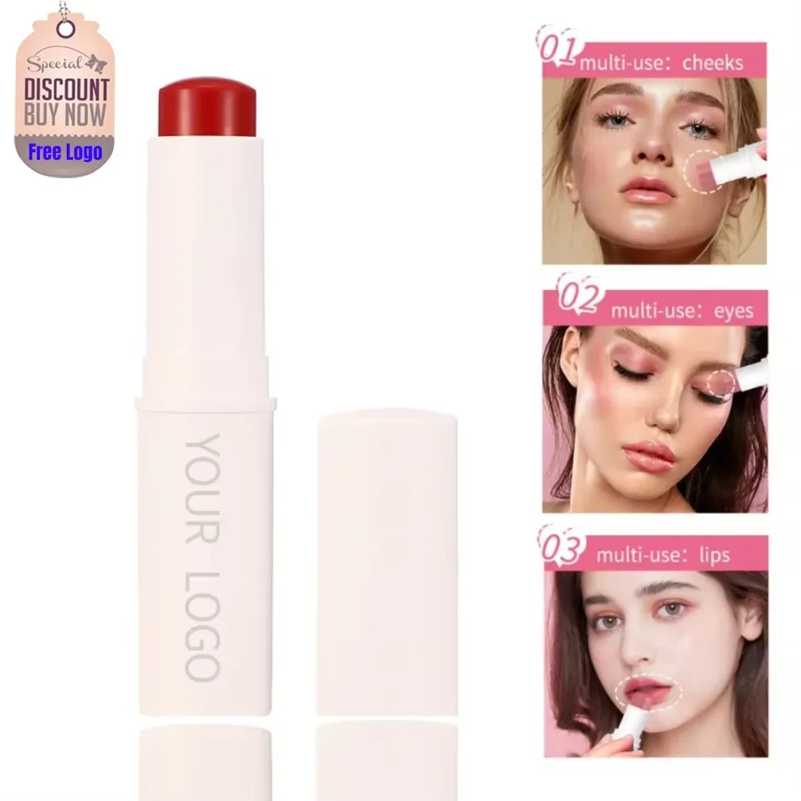 Face Blusher Stick Makeup Private Label Long-lasting Matte Natural Cheek Contour Brightens Custom Bulk Cosmetics