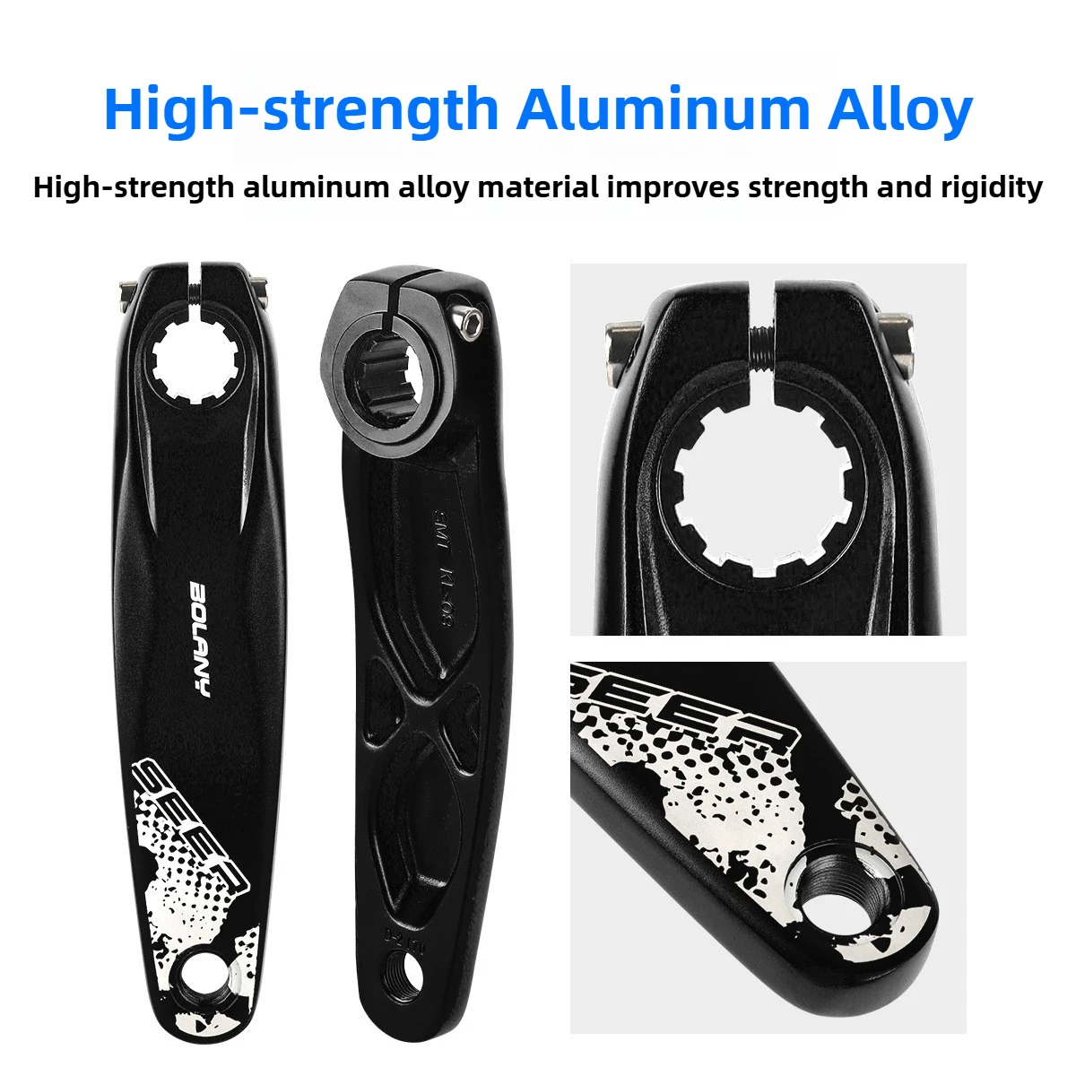 Bolany MTB Hollow Integrated Crankset with8-12Speed 36T Positive & Negative Tooth Chainring, Integrated Crank for MTB&Road Bikes