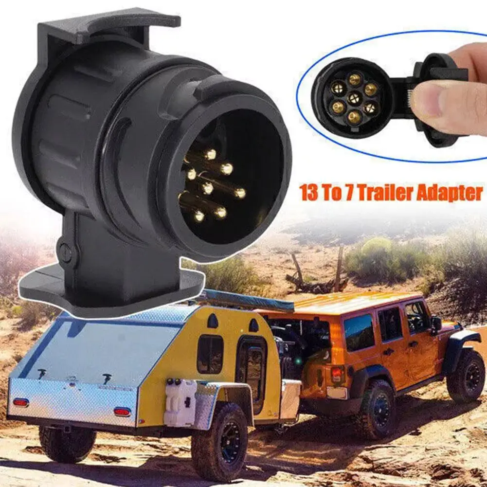 13 To 7 Pin Towing Plugs Socket Durable Trailer Connector 12v Towing Connection Adapter For Towing Truck For Touring Car Tr T5d8