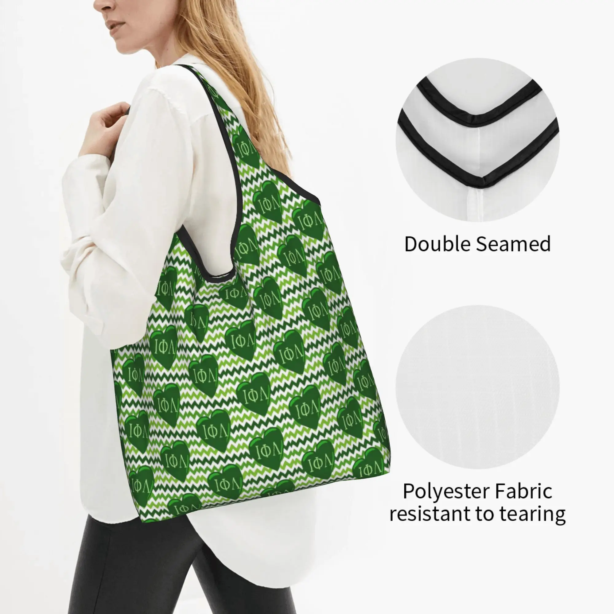 Custom 1929 Iota Phi Lambda Shopping Bags Women Portable Big Capacity Grocery African American Business Woman  Tote Shopper Bags