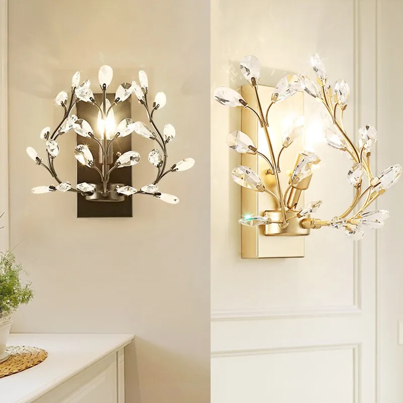 

Bathroom Rustic Crystal Wall Light Balcony metal vanity light Entrance Porch light Bedside Corridor led Mirror Light Arandela