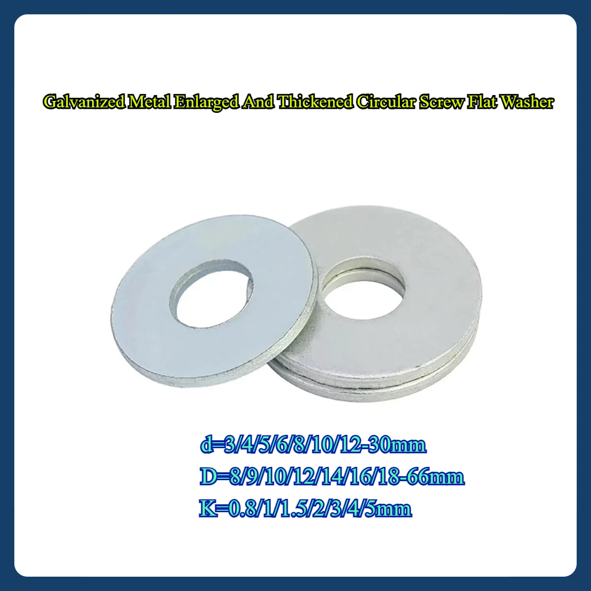 

Galvanized Metal Enlarged And Thickened Circular Screw Flat Washer/Gasket M3M4M5M6M8M10