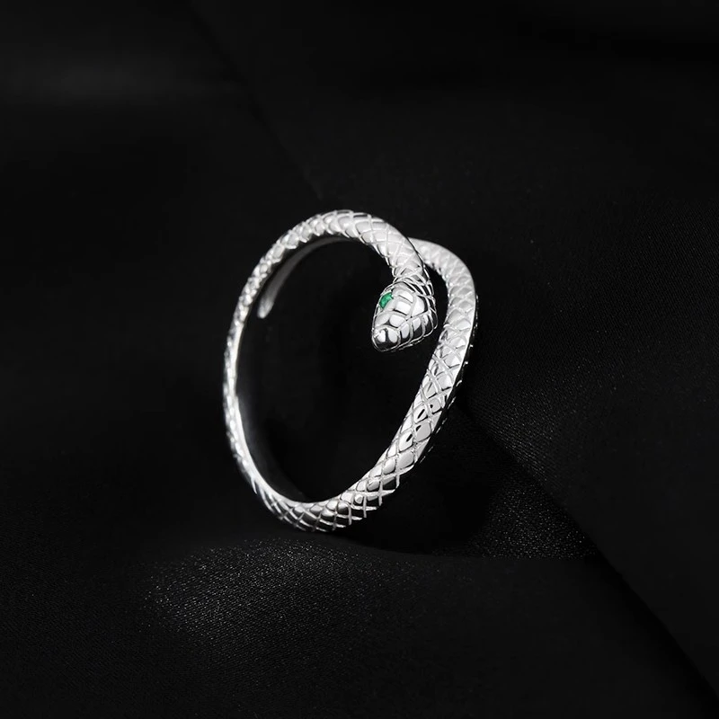 925 Sterling Silver Snake Ring Temperament Fine Animal Shape Ring Birthday Gift For Women\'s Exquisite Fashion Jewelry