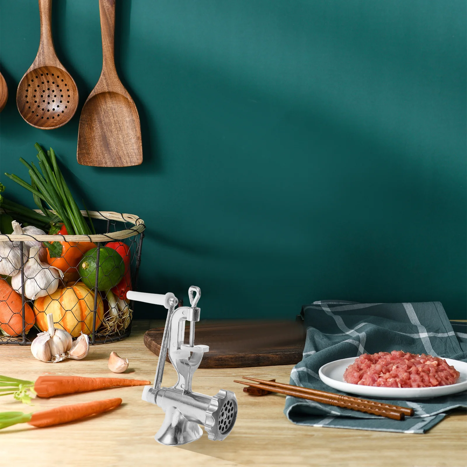 

Ручная мясорубка из нержавеющей стали, начинка для колбас для домашней кухни, инструмент для фарша, мясорубка, ручная мясорубка