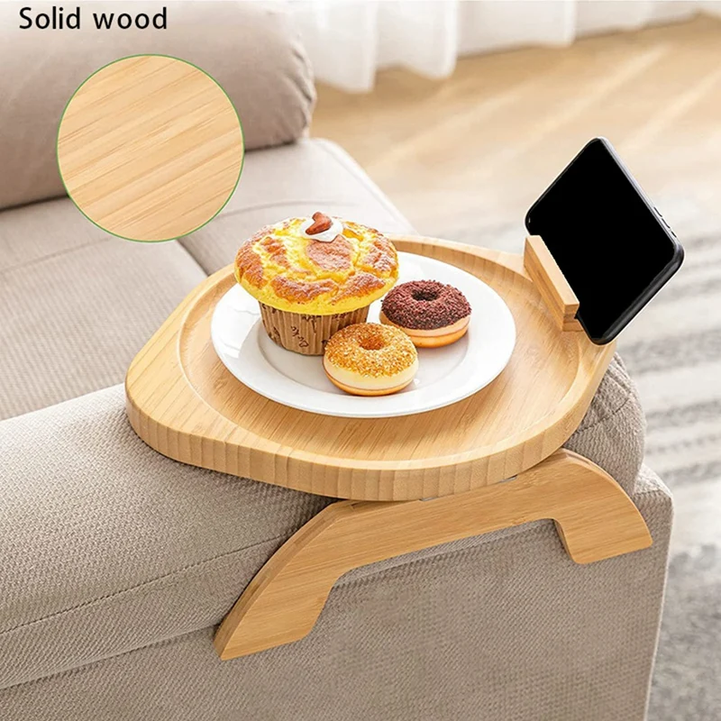 Couch Arm Table Sofa Armrest Tray Couch Arm Tray With 360° Rotatable For Eating Round Durable Easy Install Easy To Use