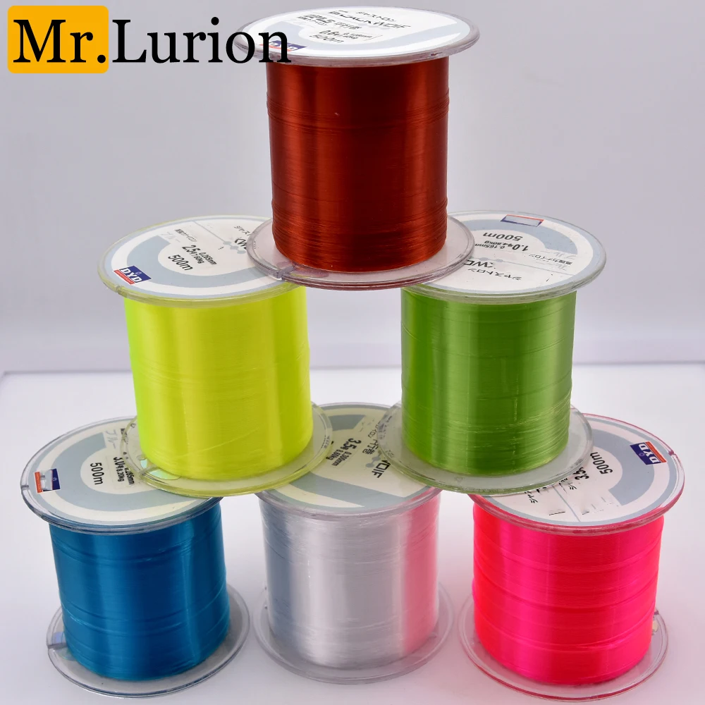 Línea de Pesca Monofilamento de Nylon Mr.lurion 500M, Resistente, para Pesca en Roca, Mar y Agua Dulce, Diámetro de 0.10mm a 0.47mm, Aparejos de Pesca Japoneses