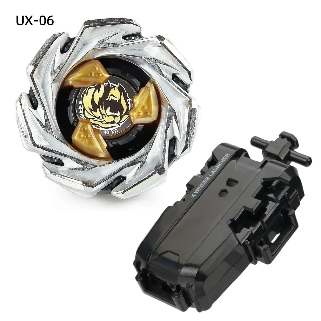 Takara Tomy UX-06 Leon Crest 7-60GN Silber Gold Titus Manju Exklusiver Verteidigungs-Kampf-Kreisel für Jungen, Sammler-Gyro-Spielzeug, Geschenk – Detail 8