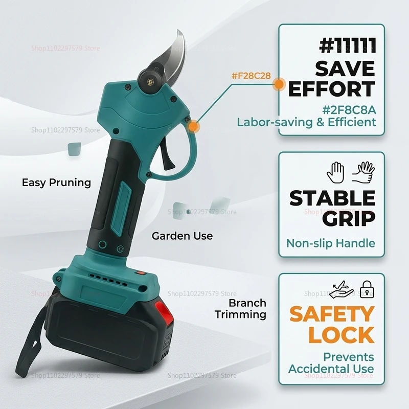 

Cordless Brushless Electric Pruning Shears Garden Tool for 18V Battery Power Branch Cutter Garden Scissors for Fruit Trees Shrub