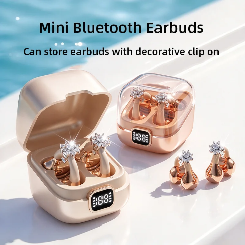 Ear Clip Earphone Openstyle Power Display Bluetooth 6.0 Light Weight Comfortable Wear Exquisite Ear Ornament Listen Music