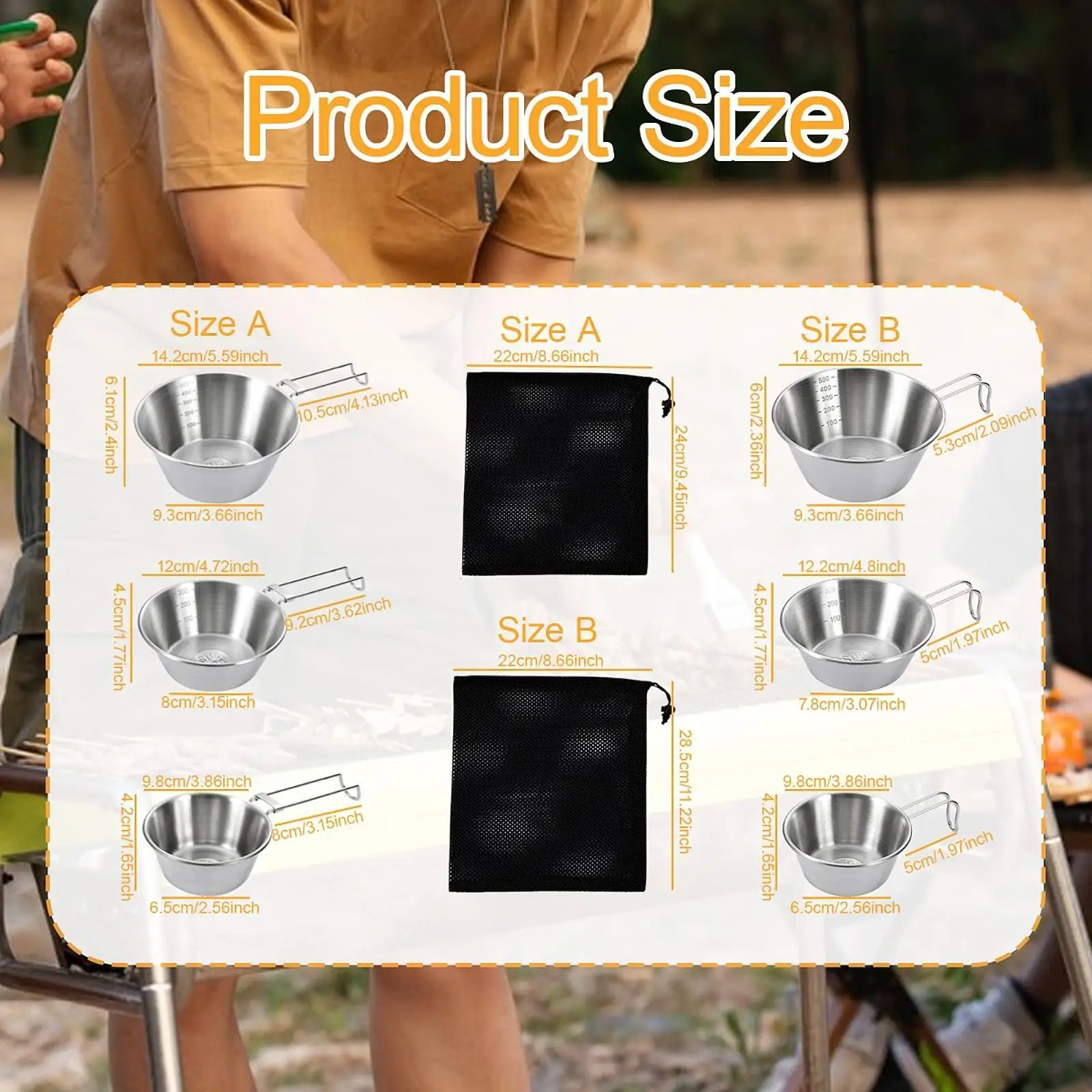 アウトドアでの食事や料理に最適なステンレス製キャンプボウル3個セット