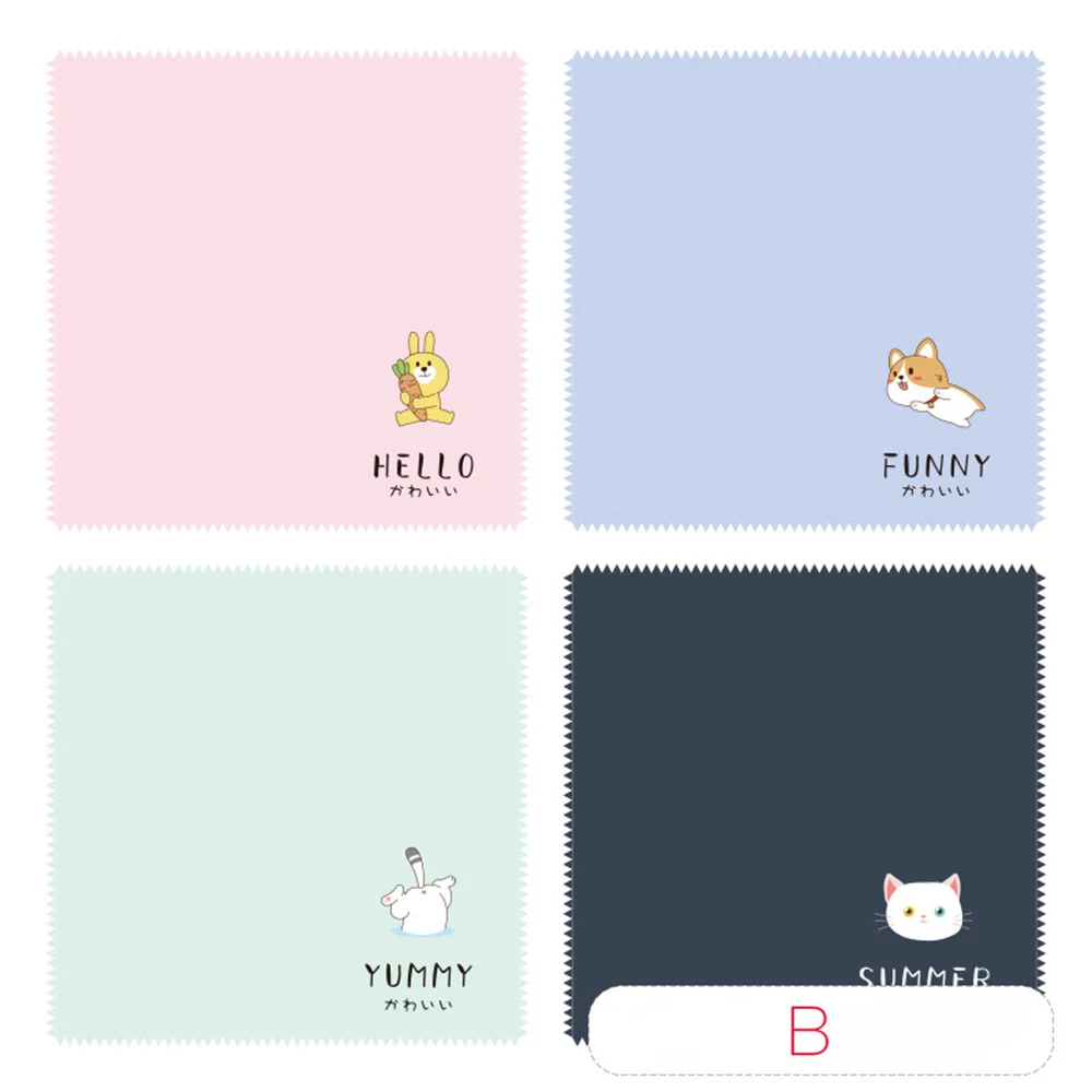 

4 pcs Microfiber Cartoon Pattern Cleaning Cloth Lens Cloth Wipes Cleaner
