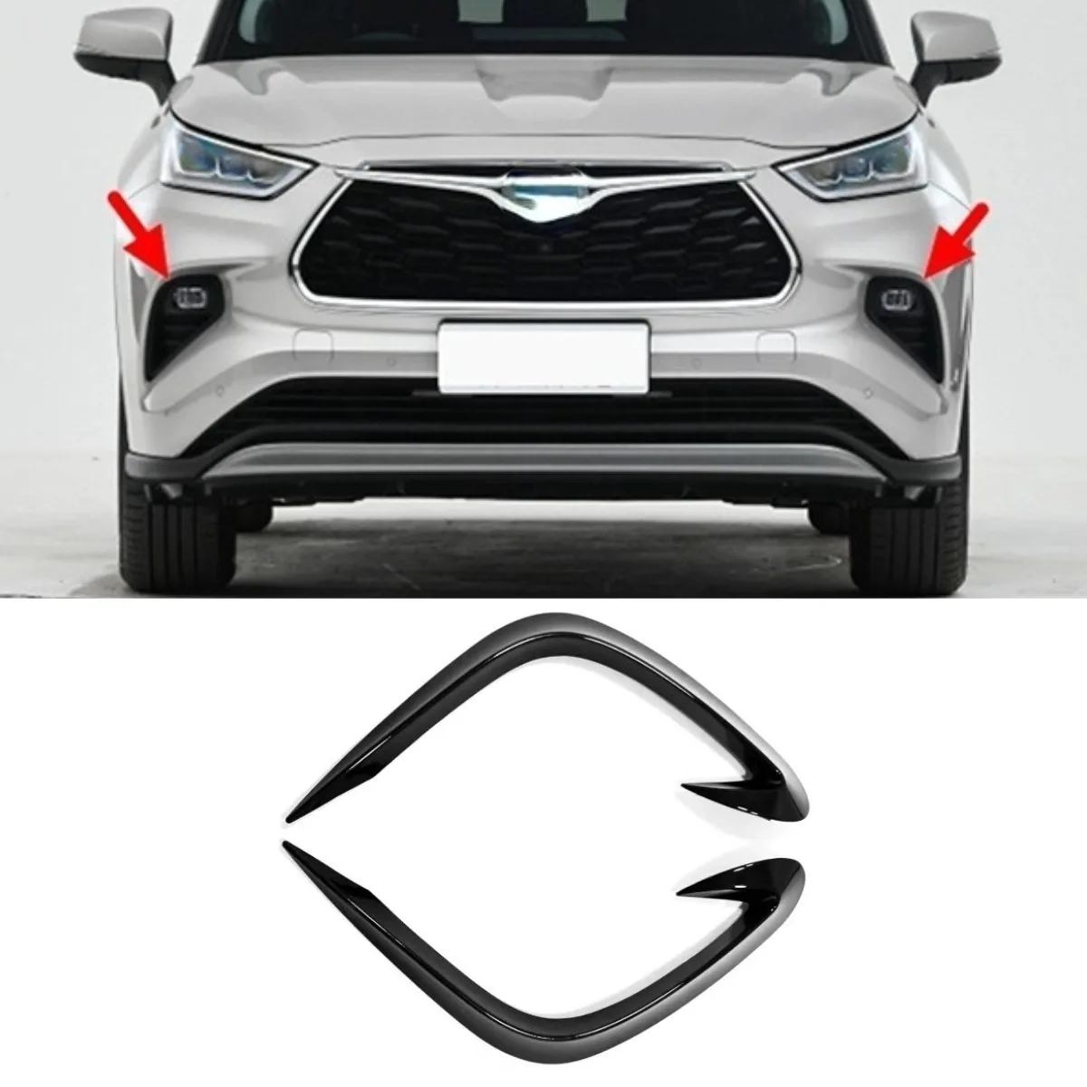 

For Toyota Highlander 2022+ Car Bumper Air Intake Vent Decorative Cover Trim Bumper Splitter Cover Air Vent Trim Body Kit