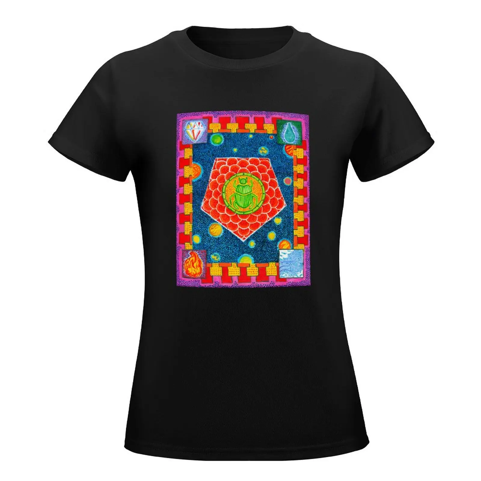 Four Elements Mandala T-Shirt oversized Blouse shirts graphic tees workout shirts for Women loose fit