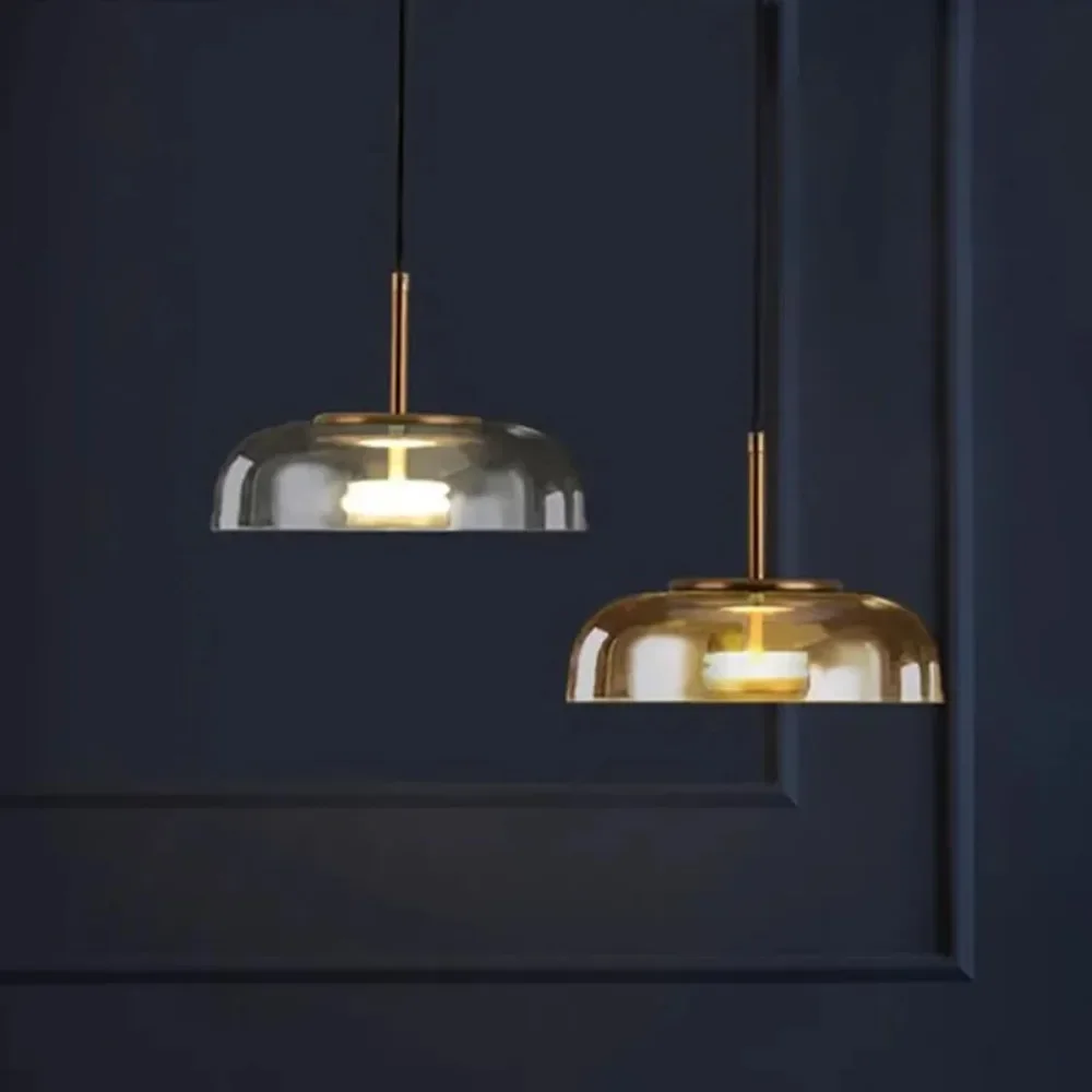 Nordic Restaurant Single Head Pendant Light Simple Modern Dining Room Personalized Bedhead Glass Lighting Creative Bar Desk Lamp