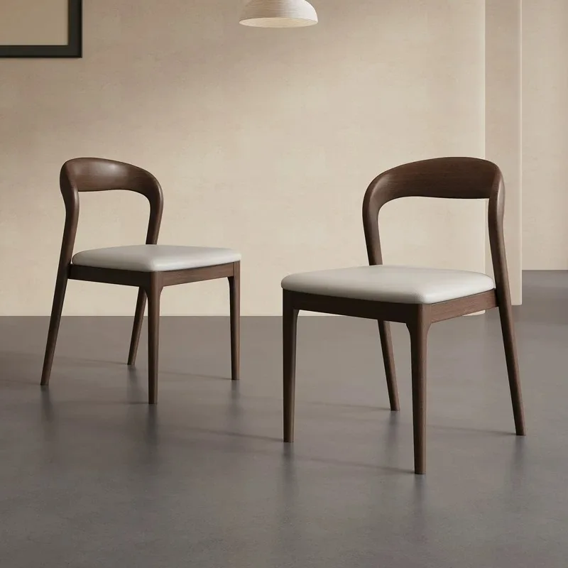 Brown Wedding Dining Chairs Leather Ergonomic Modern Dressing Chair Wooden Events Cadeiras Sala De Jantar Hotel Furniture