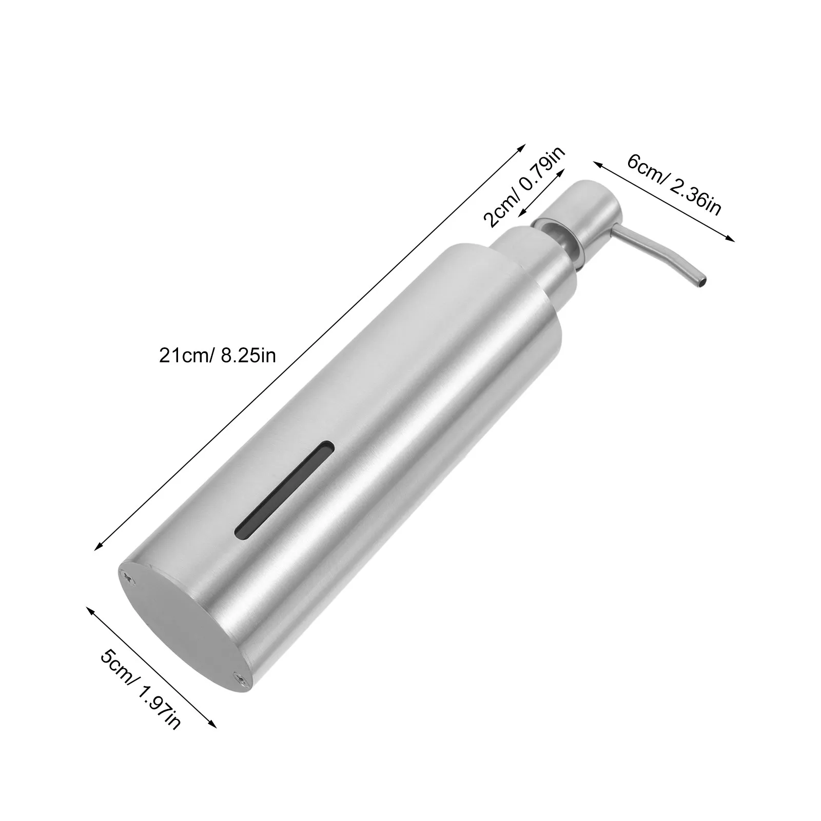 Stainless Steel Soap Dispenser 200Ml Brushed Nickel Pump Hand Soap Lotion Refillable Countertop Dispenser Bathroom Kitchen Use