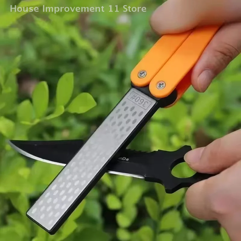 

1PCS Portable Folding Pocket Knife Sharpener, Portable Double Sided Diamond Sharpening Stone Outdoor Sharpening Whetstone