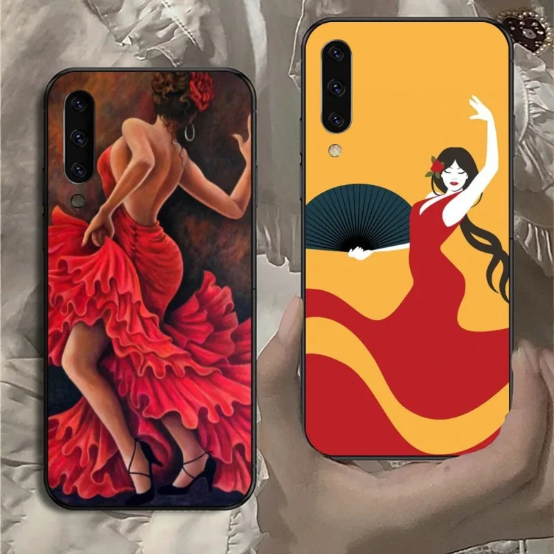 Spain Flamenco Dancer Phone Case for Samsung Note 9 10 20 Plus Pro Ultra J6 J5 J7 J8 Black Soft Cover Funda Shell