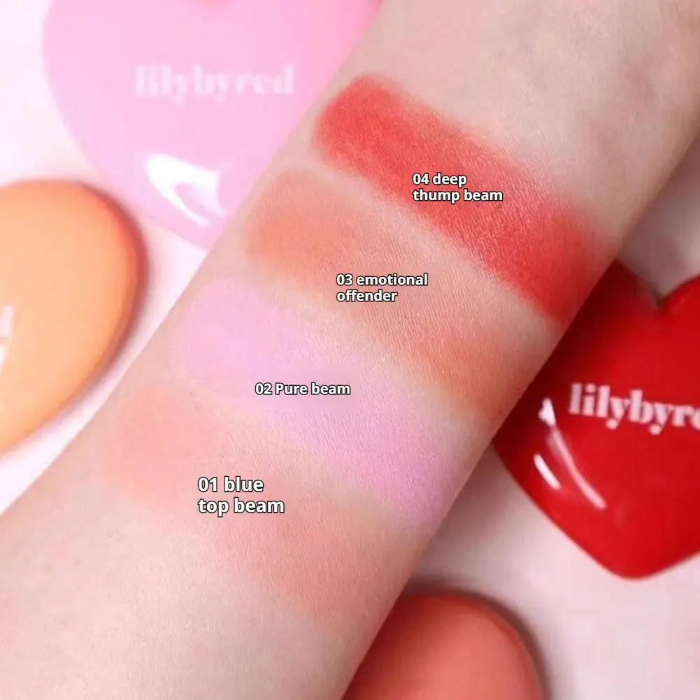 أحمر خدود على شكل قلب مقاوم للماء ومقاوم للتلطخ ويدوم طويلاً يخلق مظهرًا طبيعيًا غير لامعًا، لوحة تحديد الوجه الناعمة #5