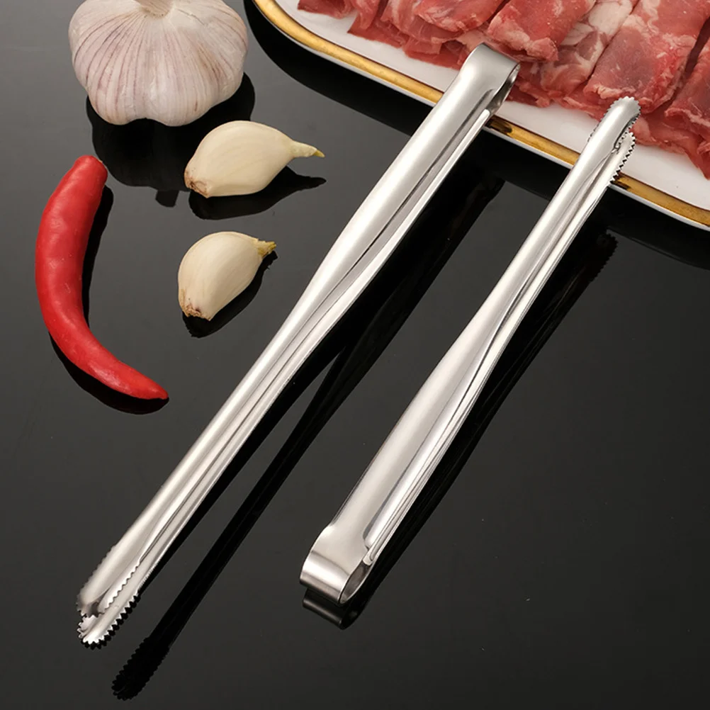 

2Pcs Stainless Steel Bbq Meat Tongs Heat-Resistant Non-Slip Grill Clips for Outdoor Barbecue Kitchen Serving Portable Steak