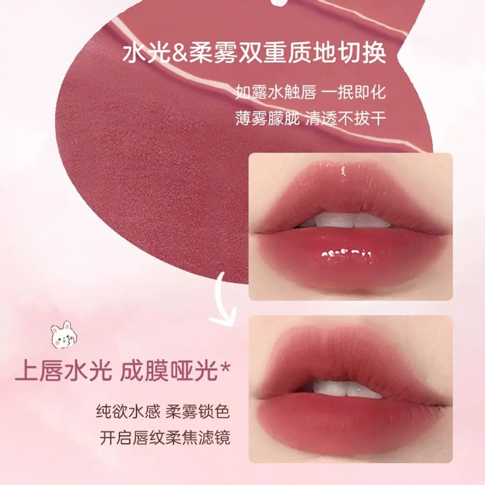 Van Waterig Tot Matte Schattige Lipgloss Cartoon-Stijl Langdurige Konijnenvorm Lippenstift Antiaanbakbeker Glad