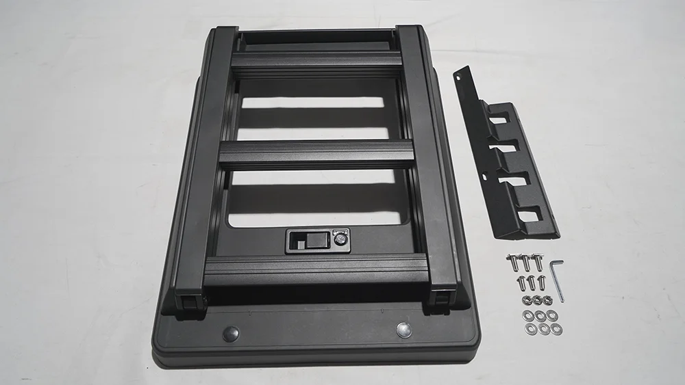 ملحقات الطرق الوعرة 1.6/2 م * 1.4 م منصة حامل سقفي للأمتعة من الألومنيوم مع سلم جانبي لـ j-eep wrangler JL 2018+ #3