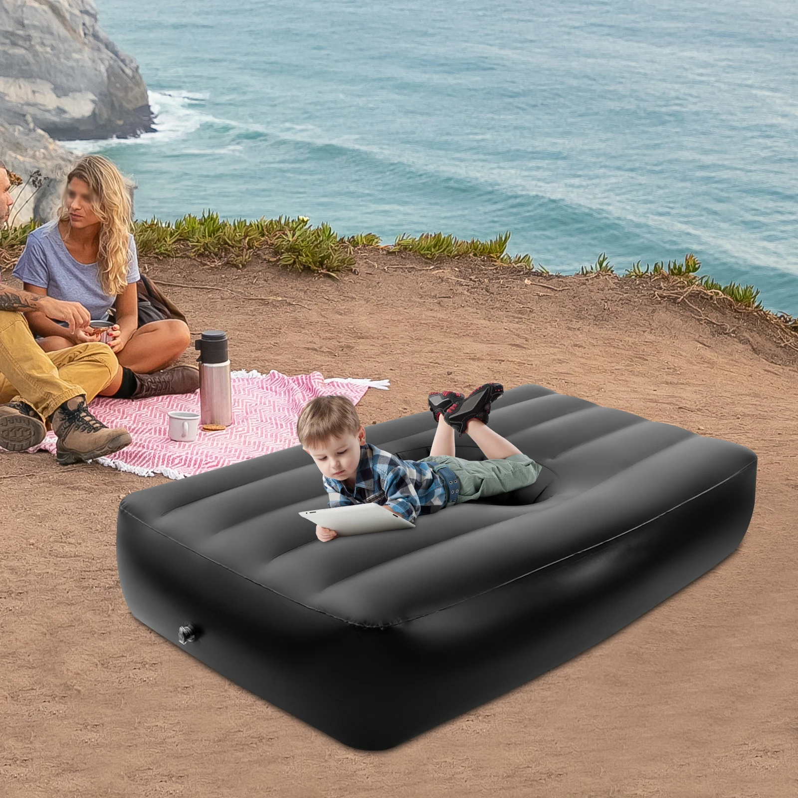 

Black, PVC Inflatable Bed, Post Surgery Recovery Bed After Surgery, Inflatable Mattress with Electric Air Pump for Home, Outdoor