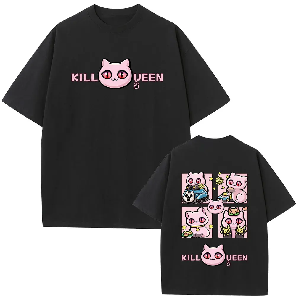 

Anime Jojo Bizarre Adventure T Shirt Killer Queen Funny Cat Graphic T-shirt Men Women Manga Fashion Retro Short Sleeve T Shirts