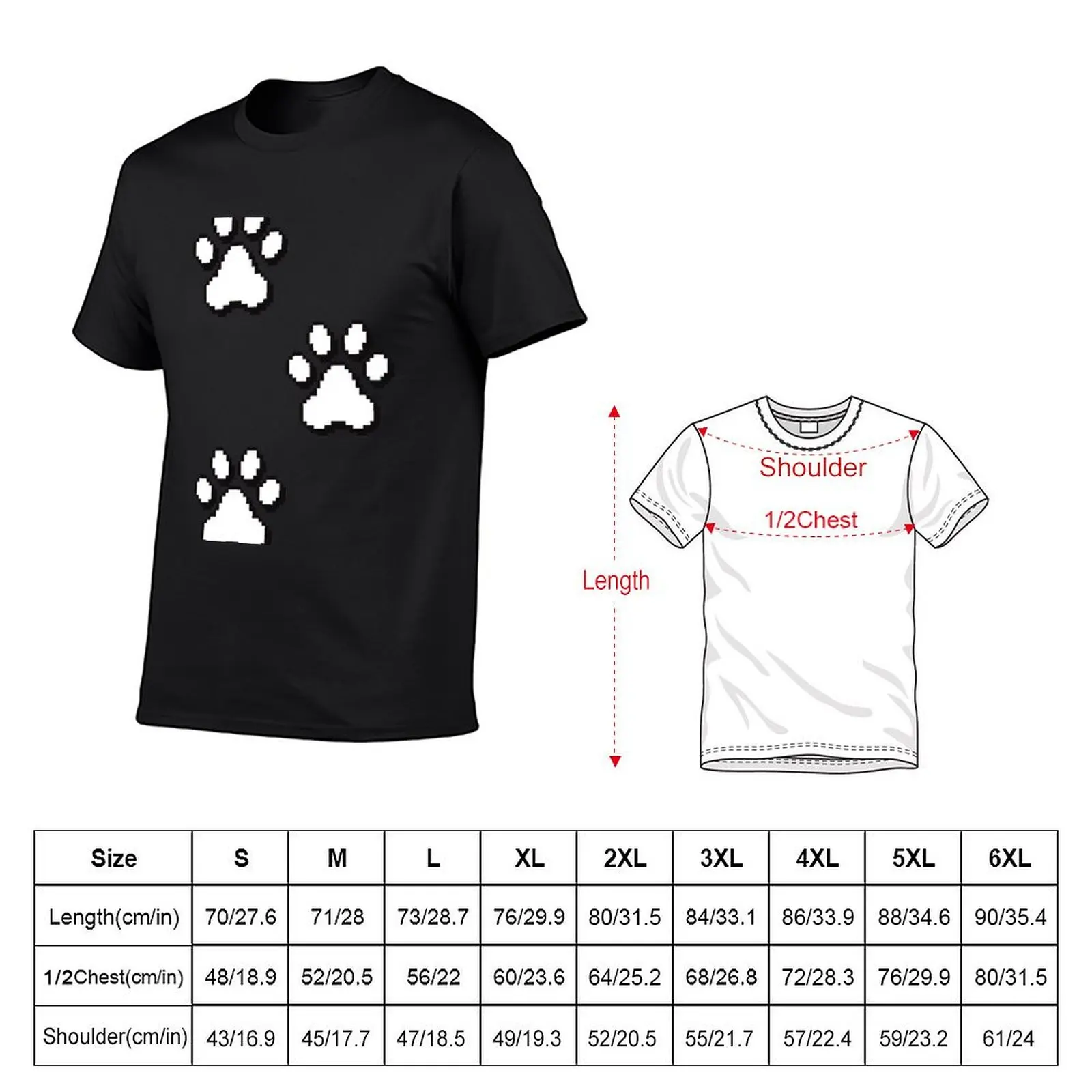 Pixel paw pads! T-Shirt graphic shirts man clothes quick-drying men graphic tees