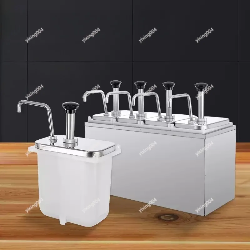 Manual Quantitative Syrup Dispenser Bottle, Stainless Steel Pump for Beverage Preparation