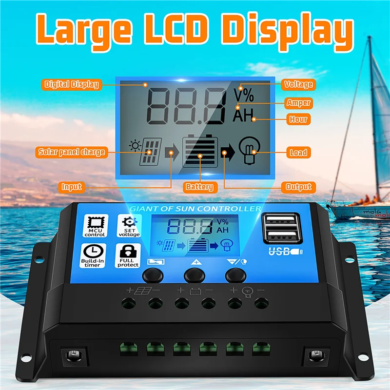 

180W Solar Panel Kit 12V Charger With Controller For Caravan Boat RV-ABPP