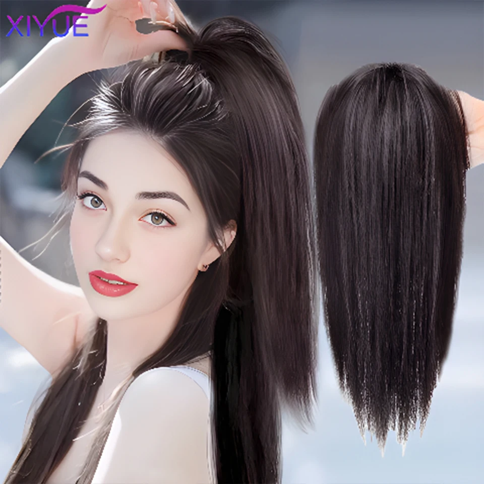 

XIYUE Claw clip ponytail wig Women's natural synthetic hair Light and thin fake ponytail