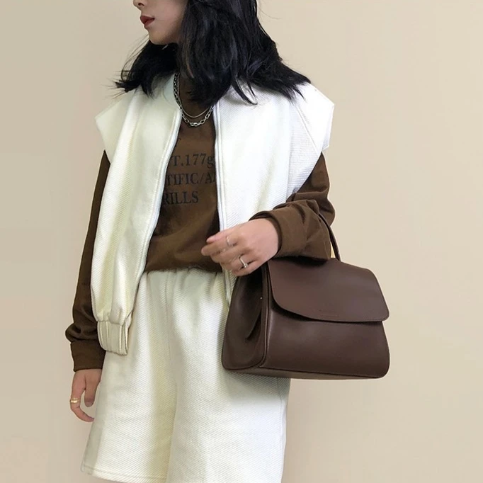 Fashion Shoulder Soft Leather Women's Bag,Large Capacity Hundred Crossbody Tote Underarm Bag, Genuine Leather Women's Bag