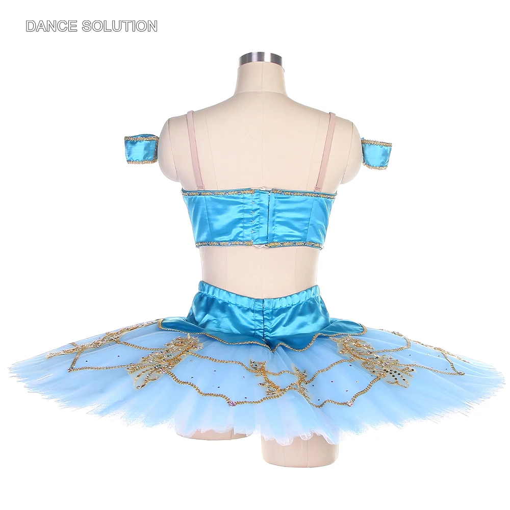 Aqua Blue Spandex Camisole with Stiff Tulle Skirt Professional Ballet Pancake Tutus for Adult & Girls Ballerina Dancewear B22131