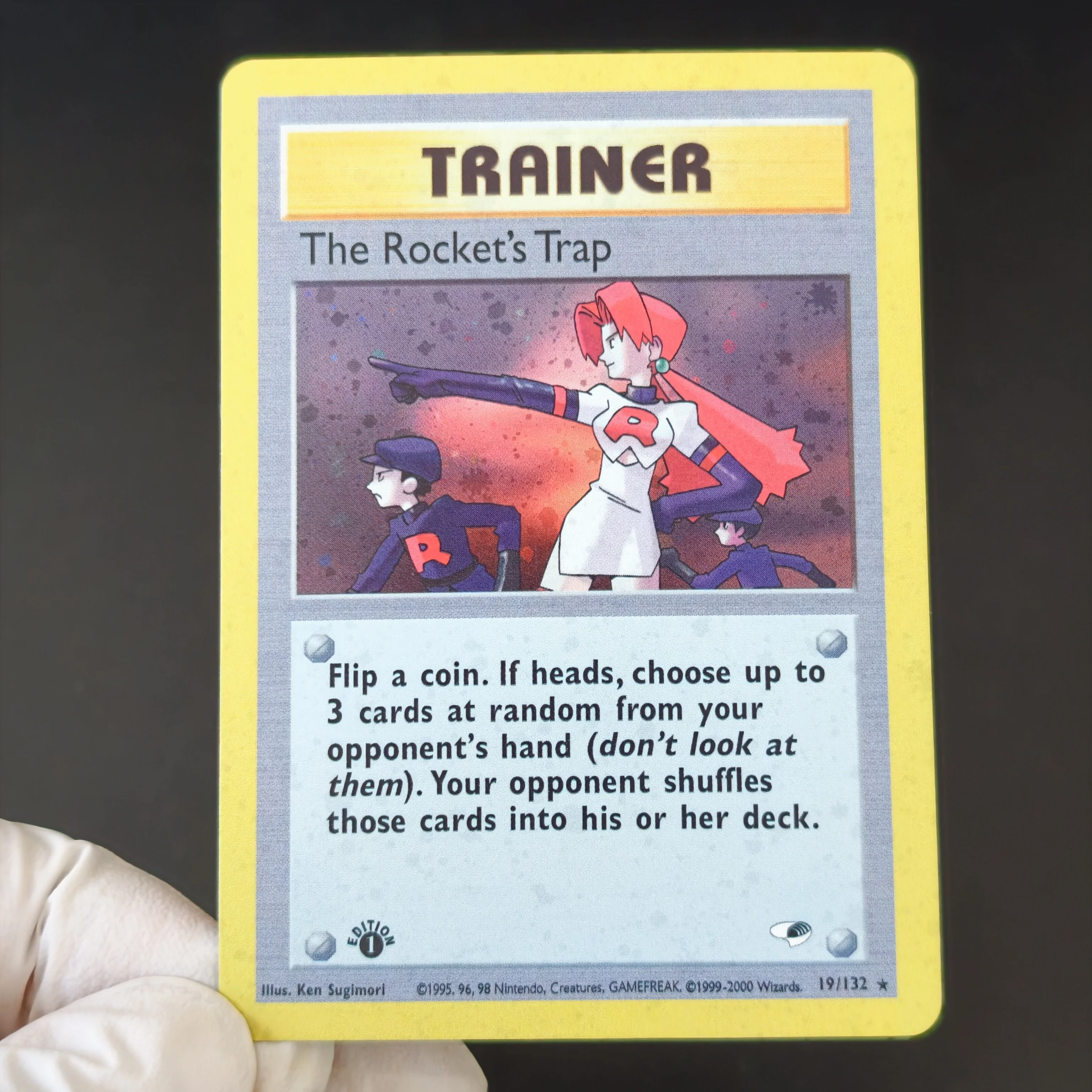 6PCS/Proxy PKM Trainer Collection Card English Gym & Rocket Trainer Koga Misty Sabrina The Rocket's Trap Holo Game Cards