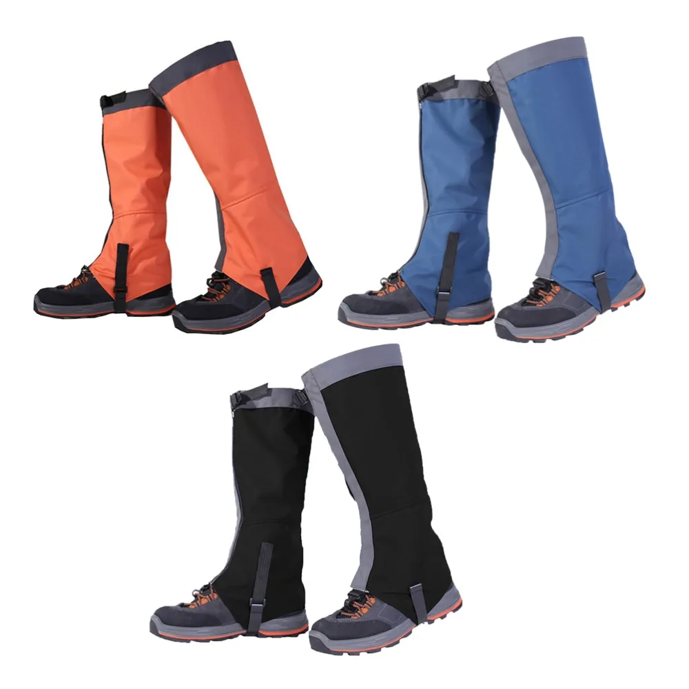 1 Pair Durable 420D Nylon Fabric Hiking Leg Gaiters Lightweight Rip-Stop Waterproof Gaiters Breathable Gaiters Walking