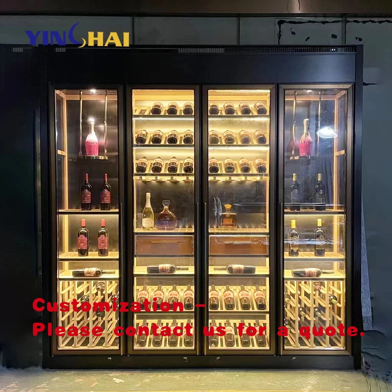

custom.Custom Designed Luxury Thermostatic Commercial Italian-style Restaurant or bar Modern Stainless Steel Wine Cabinet Wine C