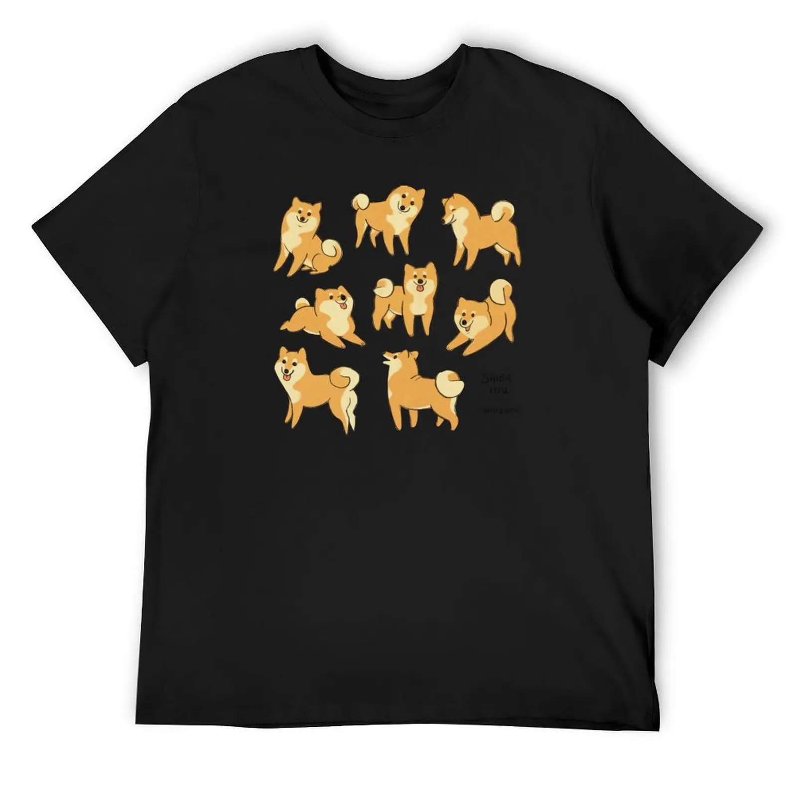 Playful Shiba Inu Sketches T-Shirt oversized t shirt baggy shirts mens graphic t-shirts big and tall