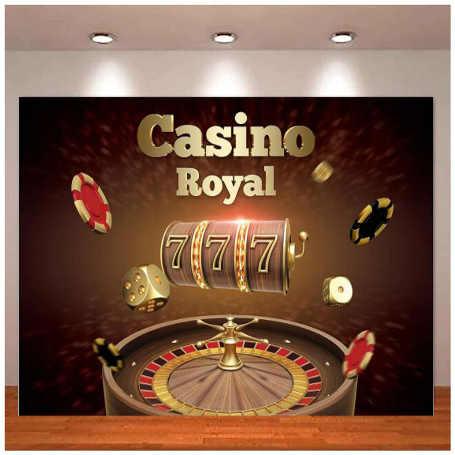 Royal Casino Photography Backdrop Lucky 777 Roulette Background Theme Party Photo Studio Props Banner Poster