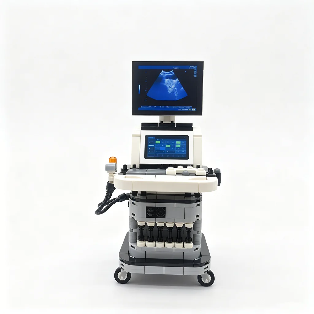 

MOC Color Ultrasound Machine Building Block Model Simulation Medical Equipment Children's Educational Manual DIY Assembly Toy