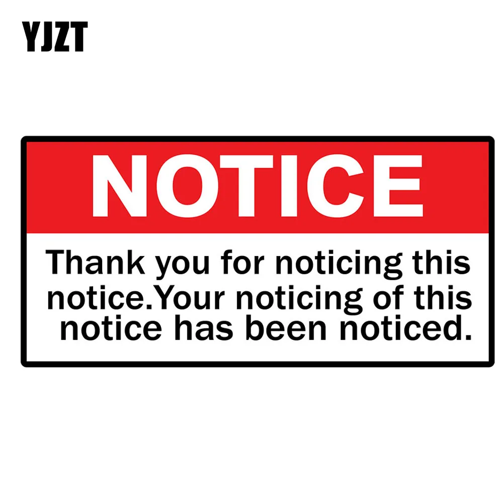 YJZT 16.1CM×7.4CM Warning Funny Joke Tools Notice Decal PVC Car Sticker 12C-0098