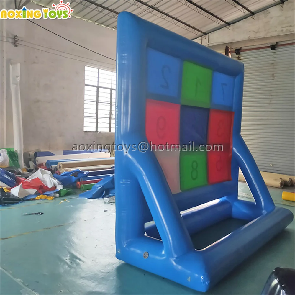 Commercial Outdoor Fun Sports Giant 9 Squares Inflatable Football Board Kids Soccer Door Gate Game For School Sports Meet Party