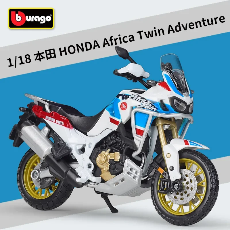 Bburago 1:18 HONDA Africa Twin Adventure Motorcycle Simulation Alloy Model Adult Collection Decoration Gifts Toys for Boys B628