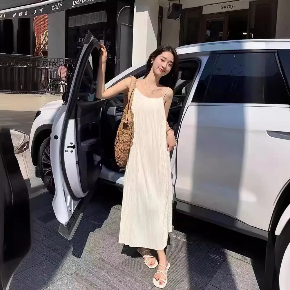 Verão ele simples saia grande balanço longo dr v-ne scela cintura alta a linha casual dr drapeado resistente a rugas