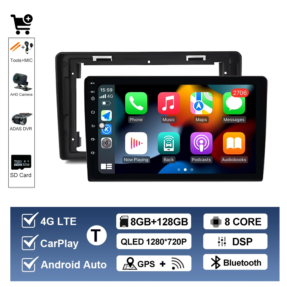 Voor Citroen C2 C3 2001 2002 2003-2010 Auto Multimedia Speler Android14 GPS Navigatie Auto Gereedschap DSP Stereo CarPlay QLED Scherm