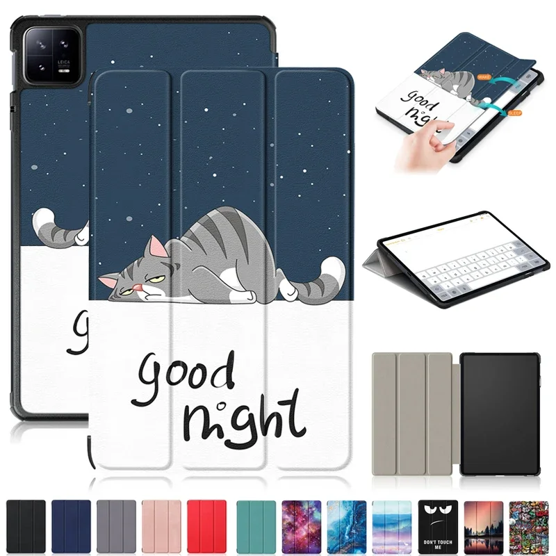 

For Funda Xiaomi Pad 6 Mi Pad 6 Pro Case Capa Kids For Coque Xiaomi Pad 6 Pro Case 11 inch Cute Painted PULeather Smart Cover