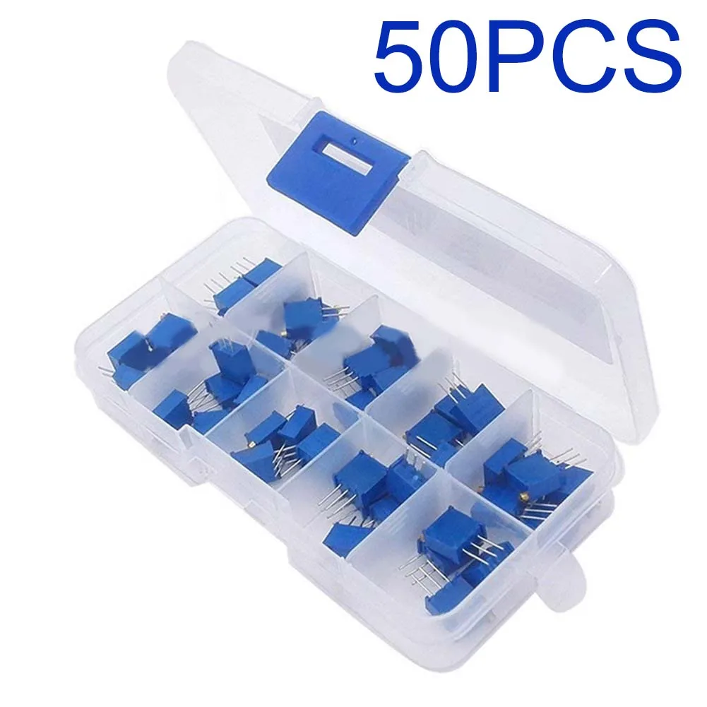 

Potentiometer Kit for Reliable and Precise Electronics 50pcs Set of 3296W Multiturn Trim Trimmer Potentiometer