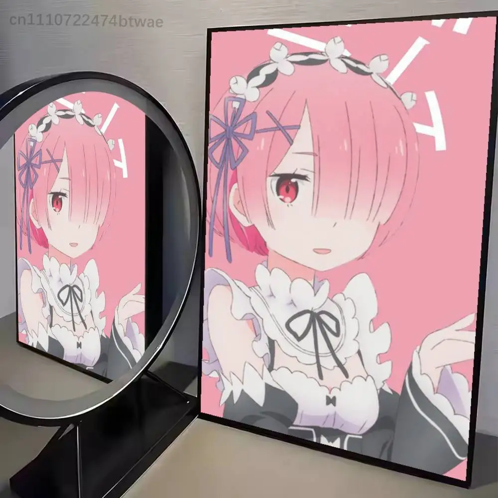 Anime R-Ram Re Zero Re0 Poster Fancy Poster Wall Sticker for Living Room Bar Vintage Decorative Painting