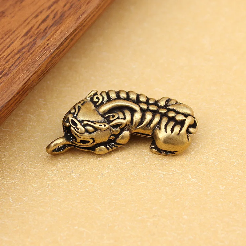 

Brass Keychain Pendant Pure Copper Retro Flat Pixiu Small Copperware Scenic Spot Stall Supply