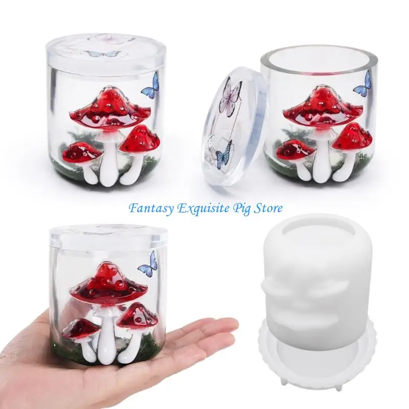

Safe Reusable Silicone Mould Mushroom Jar Crafting Tool Smooth Surfaces Easy Demolding Art Projects Supplies